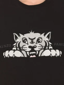 T-shirt in cotone con stampa Tiger Kenzo
