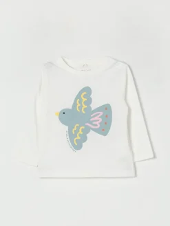 T-shirt in cotone con stampa logo Stella McCartney Kids