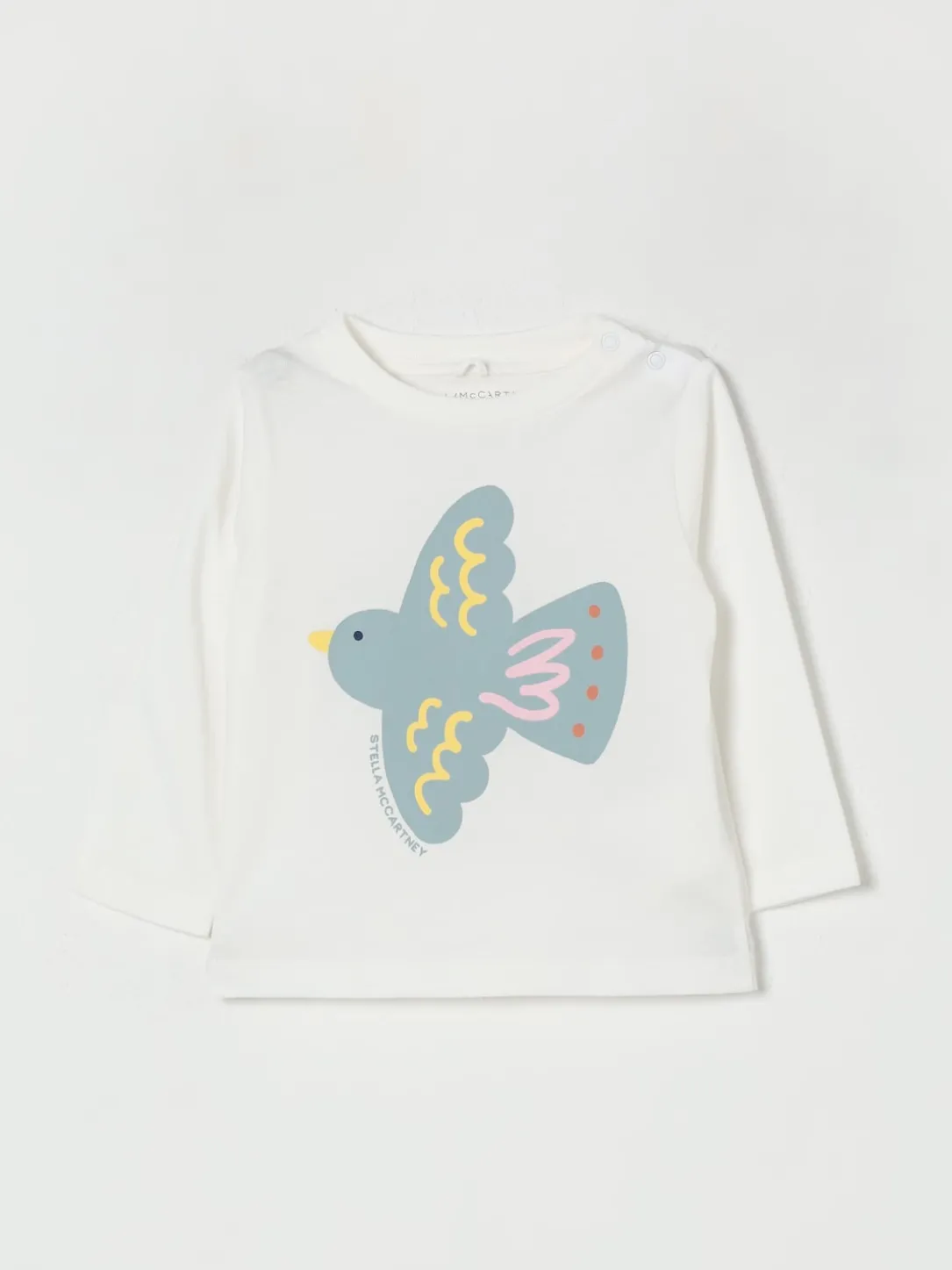 T-shirt in cotone con stampa logo Stella McCartney Kids