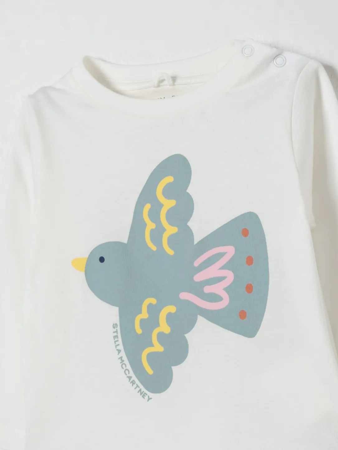T-shirt in cotone con stampa logo Stella McCartney Kids