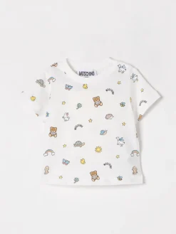 T-shirt in cotone con stampa Teddy all-over Moschino