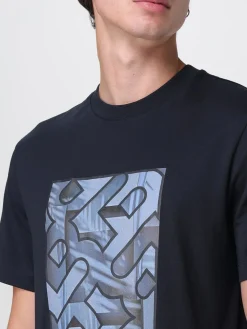 T-shirt in cotone con stampa logo Boss