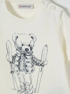 T-shirt in cotone con stampa Teddy Moncler
