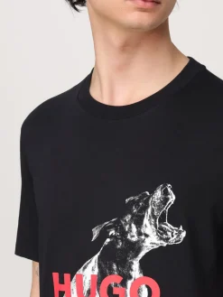 T-shirt in cotone con stampa logo Hugo