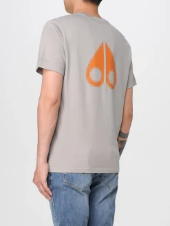 T-shirt in cotone con stampa logo Moose Knuckles