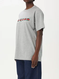 T-shirt in cotone con stampa Web Gucci