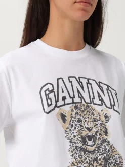 T-shirt in cotone con stampa animali Ganni