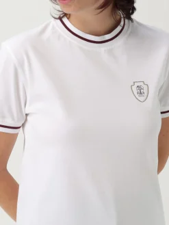 T-shirt in cotone con stemma Brunello Cucinelli