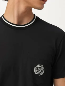 T-shirt in cotone con stemma DG Dolce & Gabbana