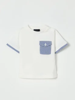 T-shirt in cotone con toppa Fay Junior