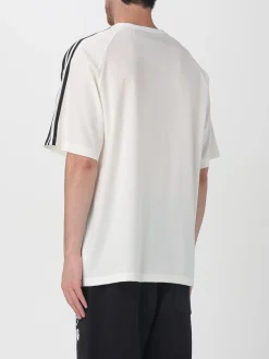T-shirt in cotone over con bande e logo Y-3