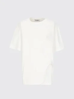 T-shirt in cotone over con logo ricamato The Attico