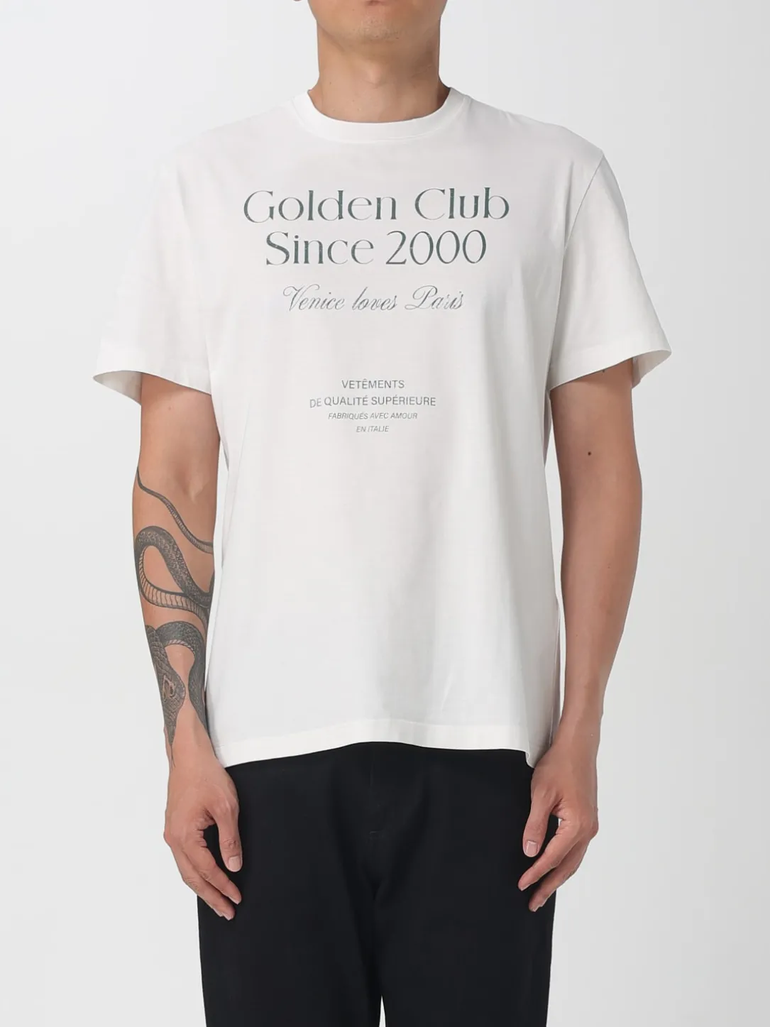 T-shirt in cotone stampata Golden Goose
