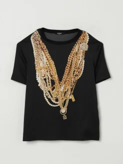 T-shirt in cotone stampata Balmain