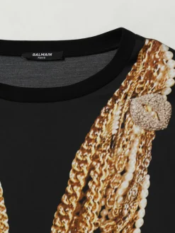 T-shirt in cotone stampata Balmain