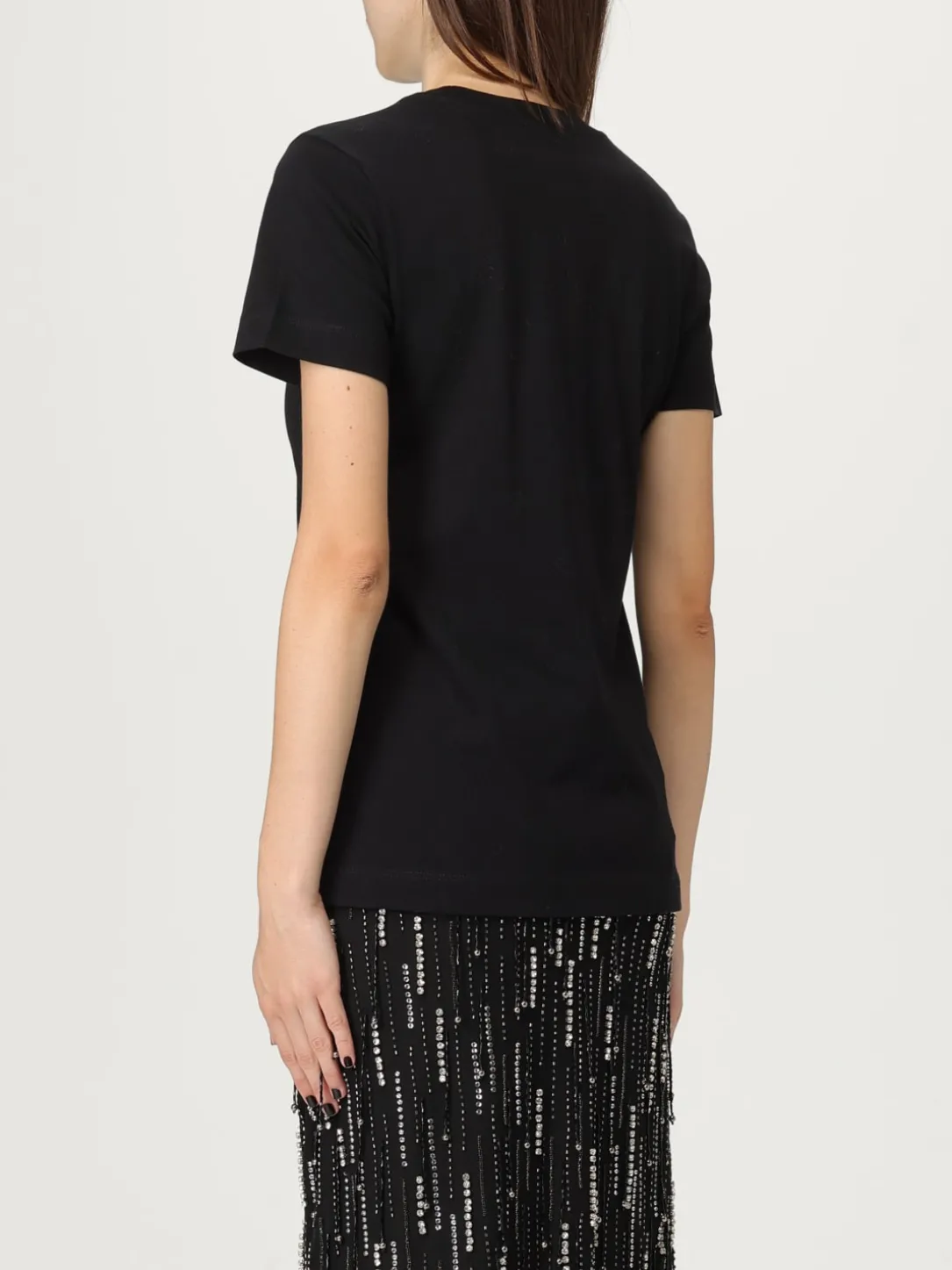 T-shirt in jersey con logo Pinko