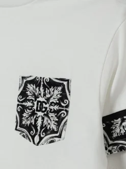 T-shirt in jersey con stampa maiolica Dolce & Gabbana