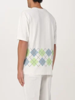 T-shirt in jersey di cotone con disegno Argyle Hugo