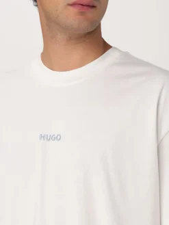 T-shirt in jersey di cotone con disegno Argyle Hugo