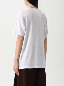 T-shirt in lino con logo Isabel Marant Etoile