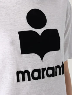 T-shirt in lino con logo Isabel Marant Etoile