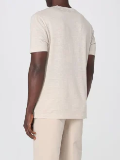 T-shirt in lino e cotone Boss