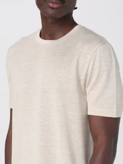 T-shirt in lino e cotone Boss