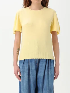 T-shirt in maglia con smerlo Twinset in viscosa