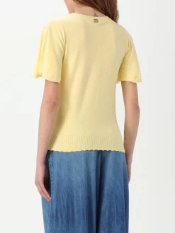 T-shirt in maglia con smerlo Twinset in viscosa