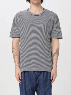 T-shirt in misto cotone a righe Eleventy