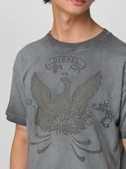 T-shirt in misto cotone con grafica Diesel