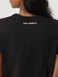 T-shirt Karl Lagerfeld in cotone con strass