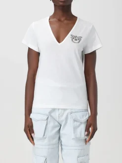 T-shirt Pinko in jersey con logo e strass
