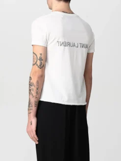 T-shirt Saint Laurent in cotone con logo rivesciato