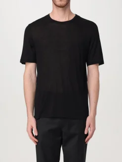 T-shirt Saint Laurent in viscosa con logo ricamato