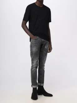 T-shirt Saint Laurent in viscosa con logo ricamato