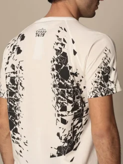 T-shirt Stone Island in cotone con stampa posteriore