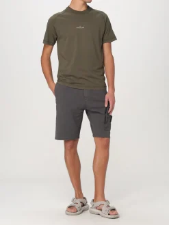 T-shirt Stone Island in cotone con stampa posteriore