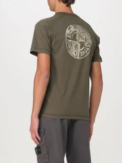 T-shirt Stone Island in cotone con stampa posteriore
