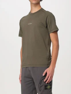 T-shirt Stone Island in cotone con stampa posteriore