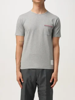 T-shirt Thom Browne in cotone con banda a righe