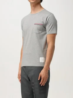 T-shirt Thom Browne in cotone con banda a righe