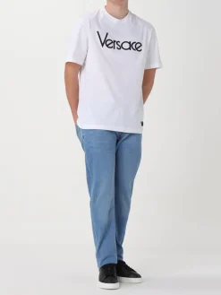 T-shirt Versace in cotone con logo