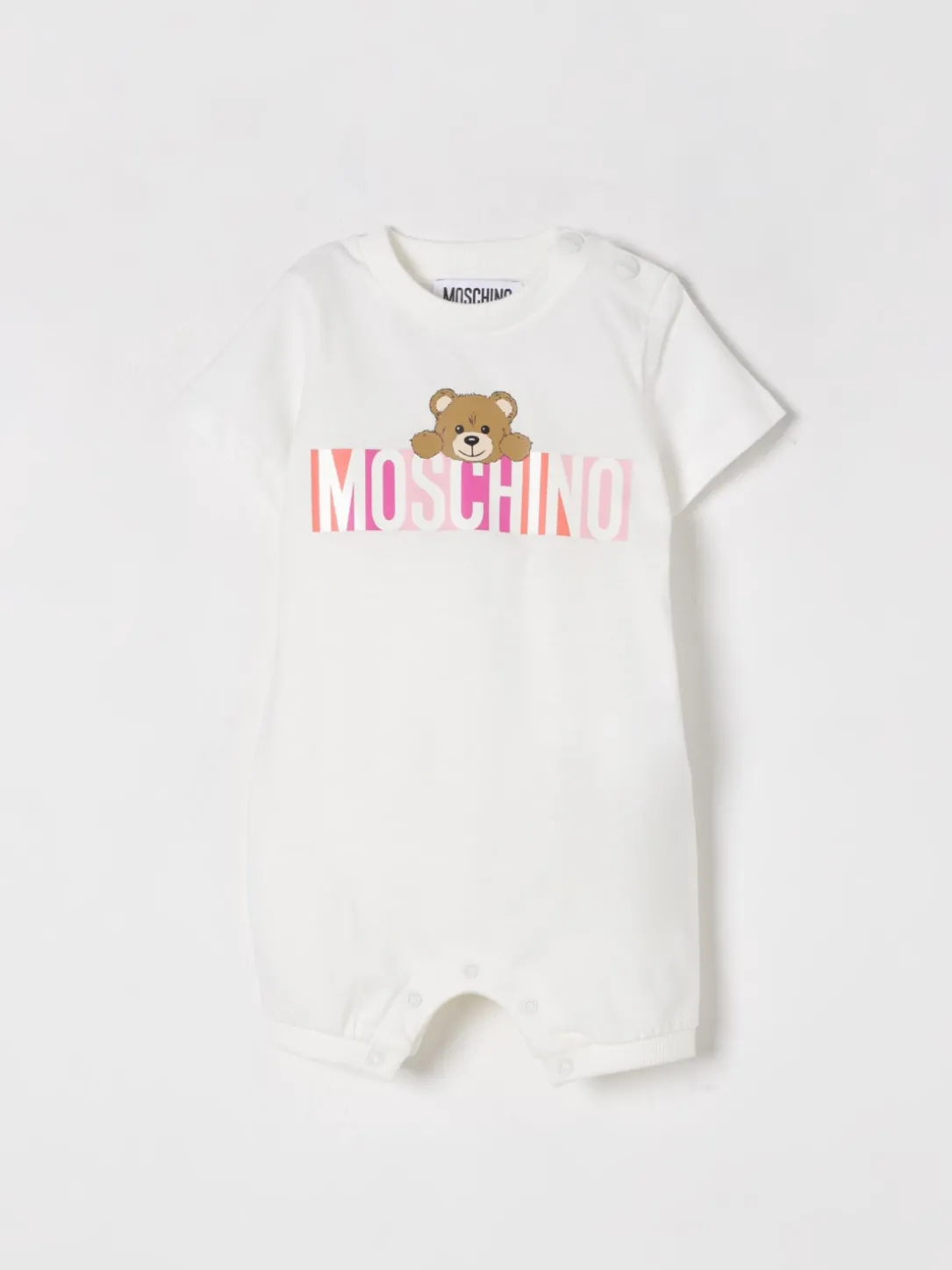 Tuta corta in cotone con Teddy Moschino