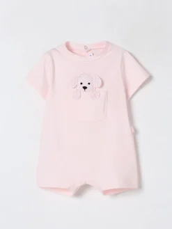Tuta corta in cotone con patch Cane Il Gufo