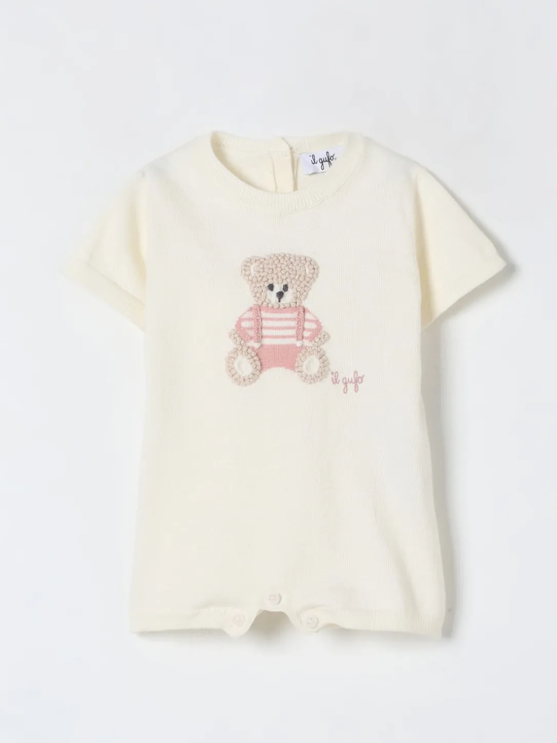 Tuta corta in cotone con Bear Il Gufo