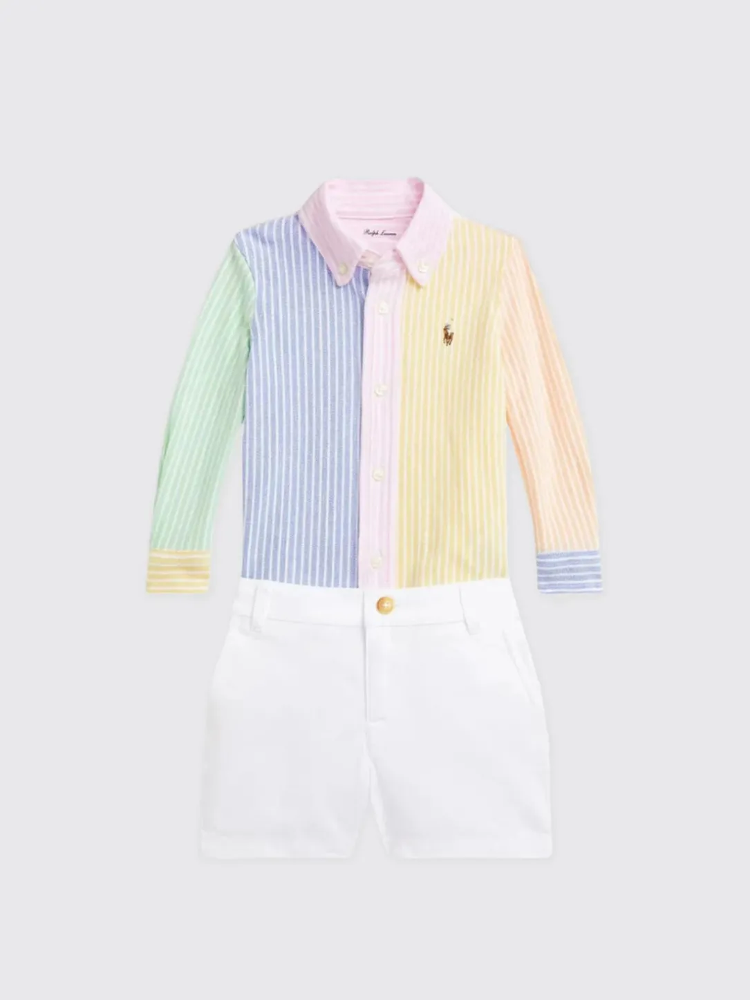 Tuta in cotone a righe multicolor Polo Ralph Lauren