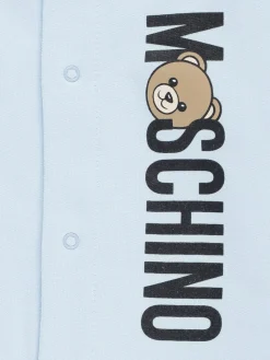 Tuta in cotone con stampa logo Moschino