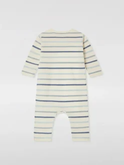 Tuta in cotone organico a righe Bonpoint