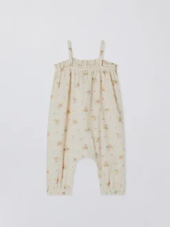 Tuta in cotone organico floreale Bonpoint